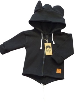Bluza parka miś czarna rozmiar 98