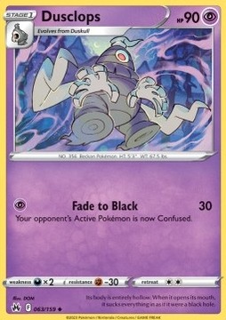 Oryginalna Karta Pokemon Crown Zenith - Dusclops CRZ 063