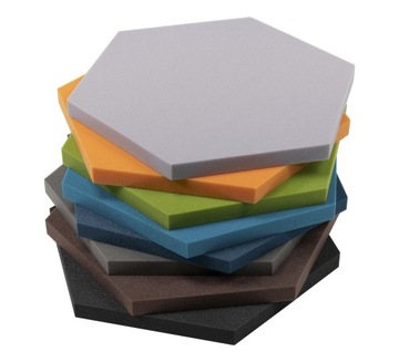 Акустическая панель, губка, ШЕСТИГРАННИК 2см, САМОКЛЕЯЩАЯСЯ
