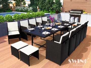 VEGAS MEBLE OGRODOWE POLYRATTAN 13el. SZARY