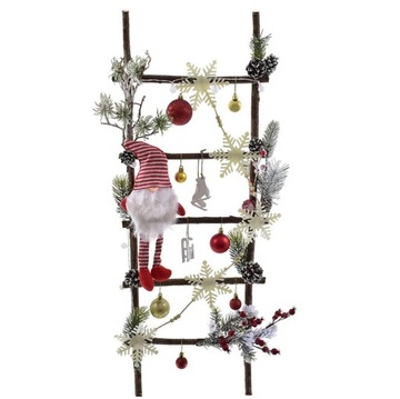 DRABINKA DREWNIANA OZDOBA DEKORACJA MIKOŁAJ SKRZAT ŚWIĘTA GŁÓG ŚWIERK POKÓJ