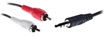 KABEL AUX MINI JACK 3,5mm 2 RCA CINCH STEREO 2,5m