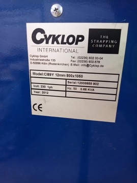 Wiązarka bandownica CYKLOP CI89Y pionowa 12 mm serwis paskarka 800x1050 mm