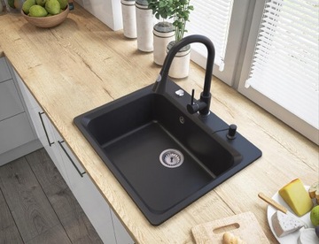 Смеситель для кухни с ВЫДВИЖНЫМ изливом, черный, KITCHEN TAP, стоячий SNAKE
