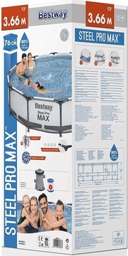 BASEN OGRODOWY STELAŻOWY 366x76cm BESTWAY 16w1