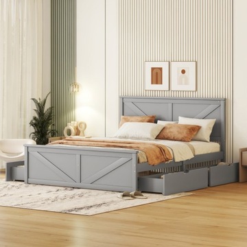 160x200 Simple wooden bunk bed with four drawers, Grey (ETA:11/5)