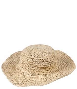 Modny duży kapelusz damski gładki Pleciony wzór Szerokie rondo 10 cm