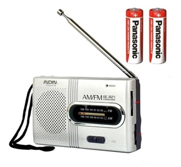 MINI RADIO PRZENOŚNE AM FM + 2x BATERIA AA