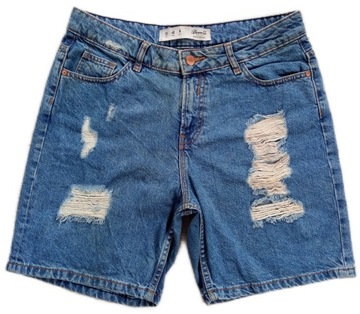 DENIM CO_SPODENKI SZORTY JEANSOWE Z DZIURAMI_40/L