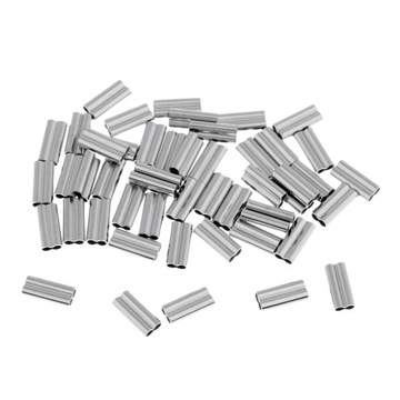 50Pcs, Copper Fishing Line Tube Connectors Model 2
