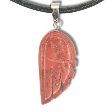 wisiorek, JASPIS CZERWONY, kamień, skrzydło Anioła, amulet, talizman