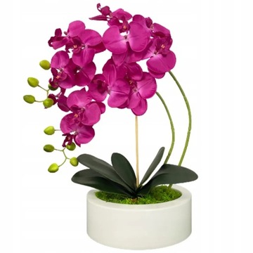 SZTUCZNY STORCZYK PIĘKNA ORCHIDEA W DONICZCE SZTUCZNE KWIATY OZDOBA PREMIUM