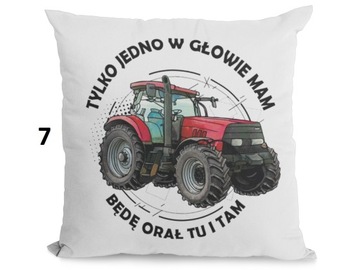 PODUSZKA FAJNY PREZENT CIĄGNIK TRAKTOR NAPIS WZORY