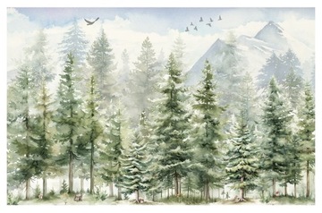 Fototapeta dla dzieci Tapeta las leśne góry drzewa na wymiar klej gratis