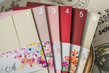 WINIETKI WESELNE, WIZYTÓWKI ŚLUBNE KWIATOWE 10 szt