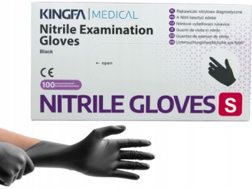 10 par Rękawice rozmiar S ochronne CZARNE bezpudrowe 519