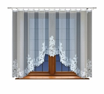 Biała żakardowa firanka z taśmą 249900 120 x 400cm