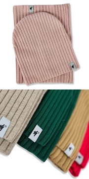 Ciepły KOMPLET CZAPKA + KOMIN Jakość MODNE KOLORY