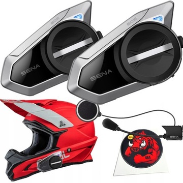 2x SENA INTERKOM MOTOCYKLOWY 50S MESH BLUETOOTH 5.0 DO 2000M Z RADIEM FM