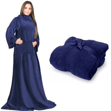 Koc Bluza z rękawami i kieszeniami 170x200 Granat