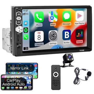 RADIO STACJA MULTIMEDIALNA MONITOR ANDROID AUTO APPLE CARPLAY Z KAMERA