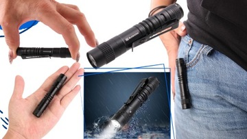 МИНИ-СВЕТОДИОДНЫЙ КАРМАННЫЙ ФОНАРИК, МАЛЕНЬКИЙ, УДОБНЫЙ, С ЗАЖИМОМ, 300 ЛМ, БОЛЬШОЙ ДЕЙСТВИЕ