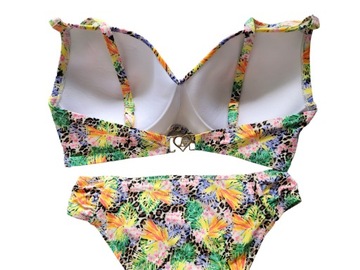 Kolorowy strój kostium kąpielowy Lipsy London 85DD 40,L/42 bikini komplet