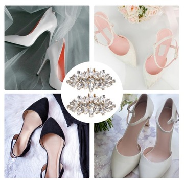 2 шт. ЗАЖИМЫ ДЛЯ ОБУВИ ХРУСТАЛЬНЫЕ УКРАШЕНИЯ ПРЯЖКИ ДЛЯ ОБУВИ