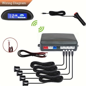 Светодиодный парковочный радар Auto Parktronic с 4 датчиками парковки