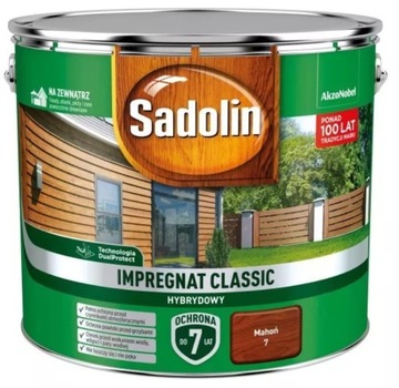 SADOLIN CLASSIC ПРОПИТКА - красное дерево, 9л + ЩЕТКА