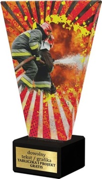 statuetka STRAŻ OSP PSP szkło+marmur+grawer 20cm