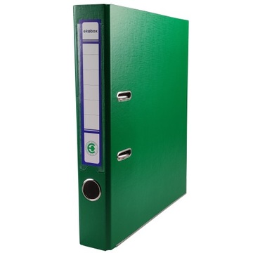 Segregator ZIELONY z dźwignią dźwigniowy biurowy 2 ringi A4 EKOBOX 50mm