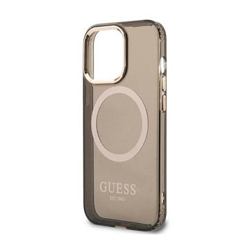 Чехол Guess GUHMP13LHTCMK для iPhone 13 Pro / 13, жесткий футляр 6,1 дюйма, золотой контур