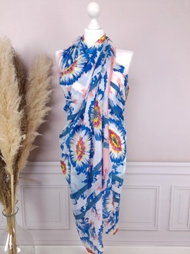 ПАРЕО ПЛЯЖНЫЙ ШАРФ модная накидка-туника БАХРОЯ ЦВЕТНОЙ ШАРФ - ЦВЕТА