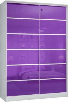 Szafa przesuwna 2D 120 x 250 BIAŁA LACOBEL FIOLET