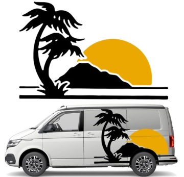 Nálepka Grafika pro karavan Palmy Slunce Sun Ostrov Pláž 90x135