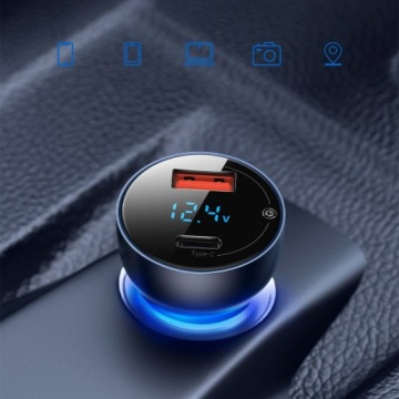 АВТОМОБИЛЬНОЕ ЗАРЯДНОЕ УСТРОЙСТВО BASEUS FAST USB USB C 65 Вт SCP QC PD ДЛЯ ЗАЖИГАЛКИ