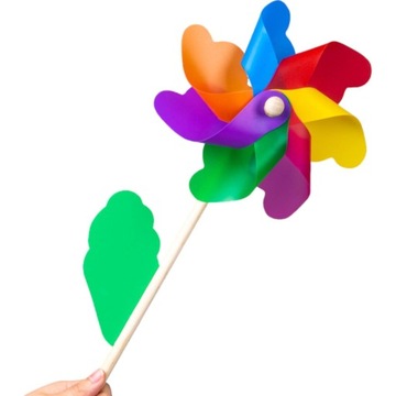 РАЗНОЦВЕТНАЯ МЕЛЬНИЦА, ВЕТРЯНАЯ МЕЛЬНИЦА ДЛЯ ДЕТЕЙ, ДЛЯ ВЕЛОСИПЕДА, ДЛЯ ПРОГУЛКИ В САД, 56 СМ