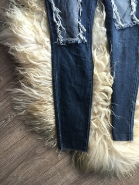 missguided spodnie jeansowe z dziurami 36