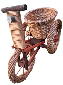 Wiklinowy rowerek do ogrodu. Długość 50 cm.