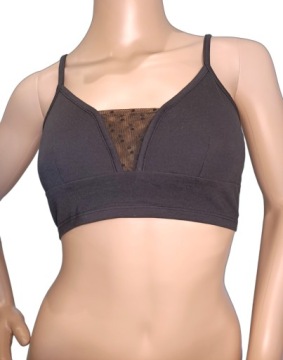 HUNKEMOLLER bawełniany crop top czarny S