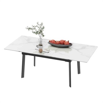 Duży stół rozkładany Jadalni marmur 140-160cm