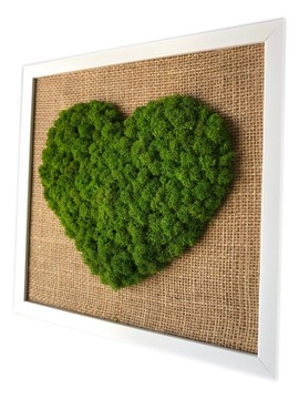 Obraz serce z mchu Chrobotka PREZENT DOM DEKORACJA