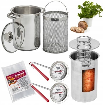 ZESTAW SZYNKOWAR na 1,5 KG +GARNEK Z KOSZEM +2 TERMOMETRY +WORECZKI BROWIN