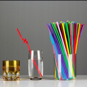 100 sztuk/worek jednorazowe zginane słomki plastik