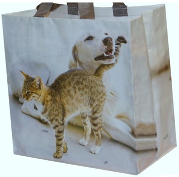 Torba Materiałowa Na zakupy 35x20x35cm pies i kot