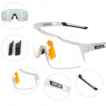 KAPVOE czerwone fotochromowe okulary sportowe rowerowe