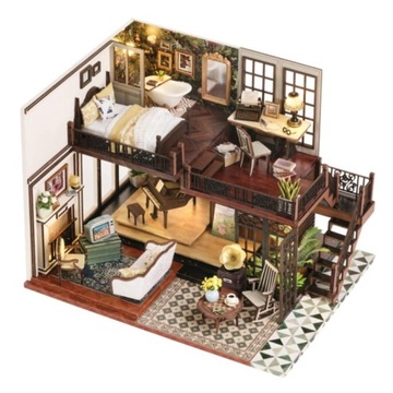Miniaturowy domek DIY Kolonialna Kuba Słońce Karaiby