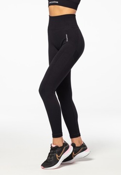 LEGGINSY CZARNE BEZSZWOWE FITNESS CARPATREE - M