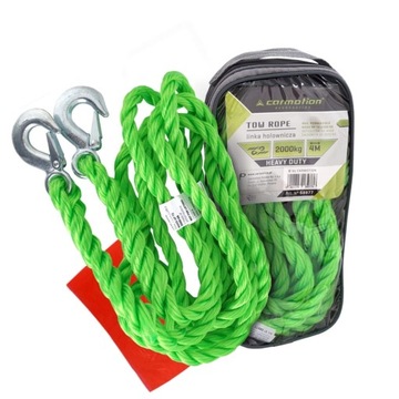 БУКСИРОВКА АВТОМОБИЛЯ БУКСИРОВКА 2000 КГ 2Т 4М 4 МЕТРА ВЕРЕВКА ПЛЕЖЕННАЯ ВЕРЕВКА